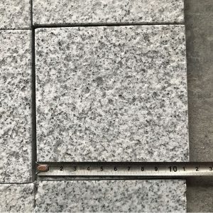 Flamed Square Silver Grey Granite Cambodia Stone Tiles