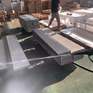 Water-jet Natural Split Silver Grey Granite G603 Granite White Grey Stair Step Stone